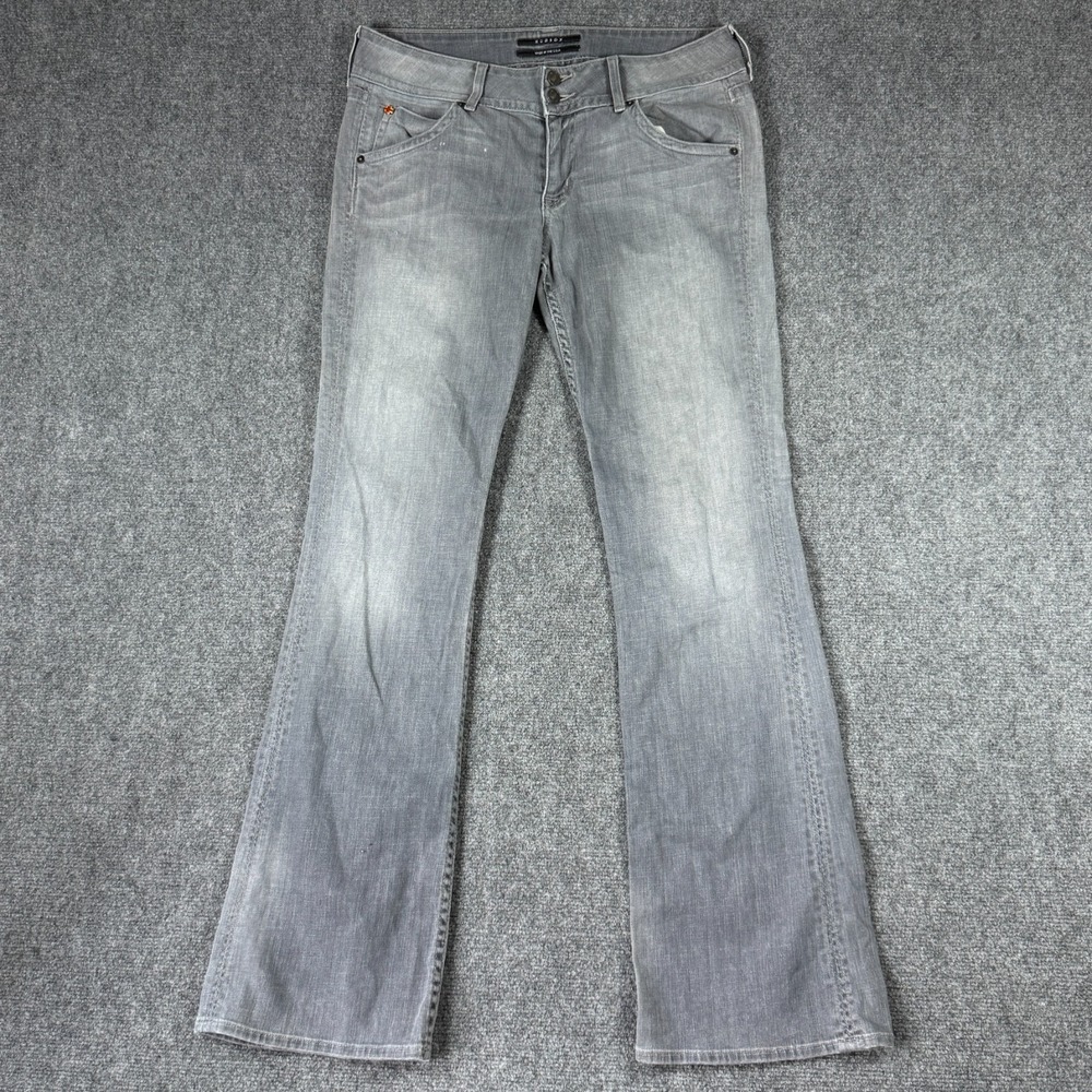 HUDSON Womens Signature Boot Cut Stretch Jeans 32x34 Style W170DCI Gray Low Rise